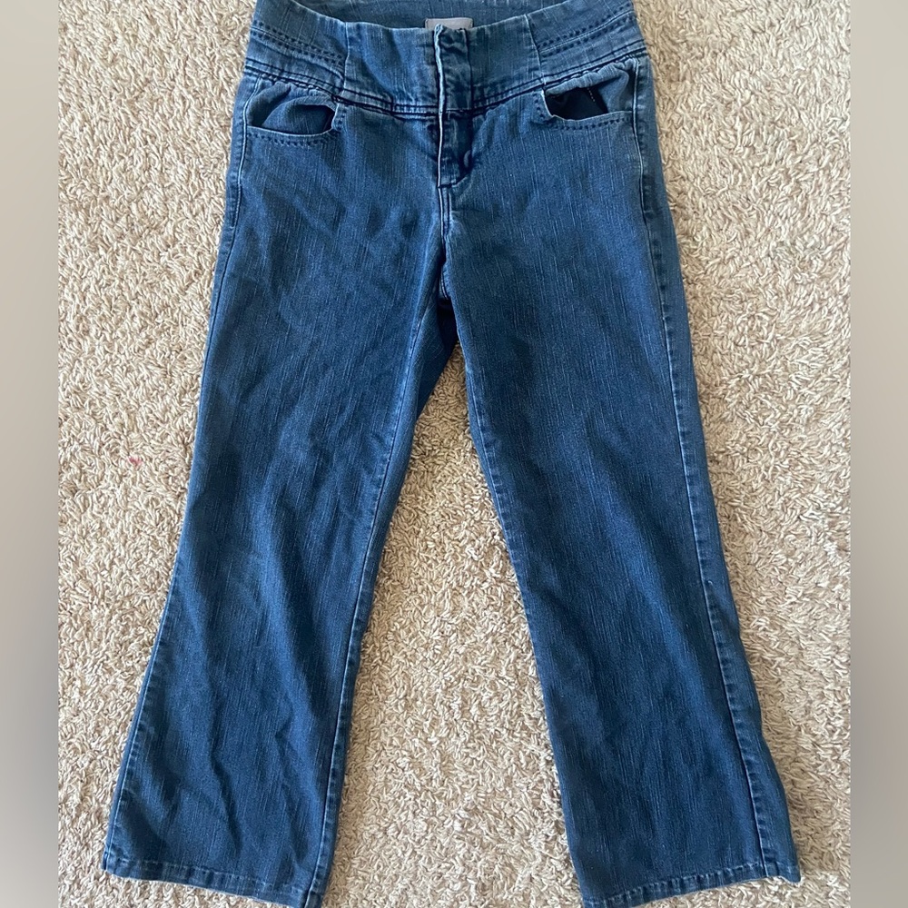 Mid-rise Dark Wash Straight Leg Denim Jeans